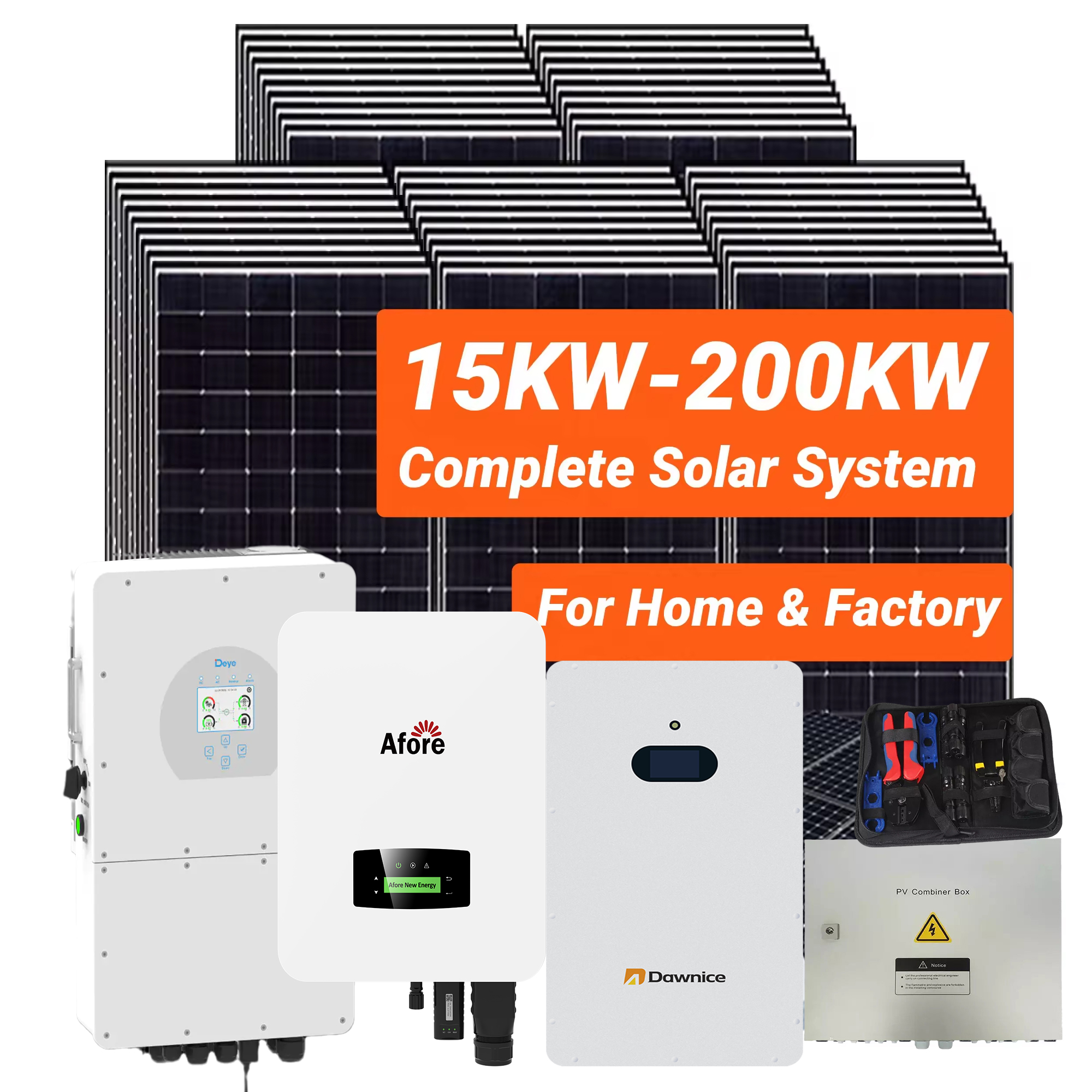 Complete solar system 15kw to 200kw