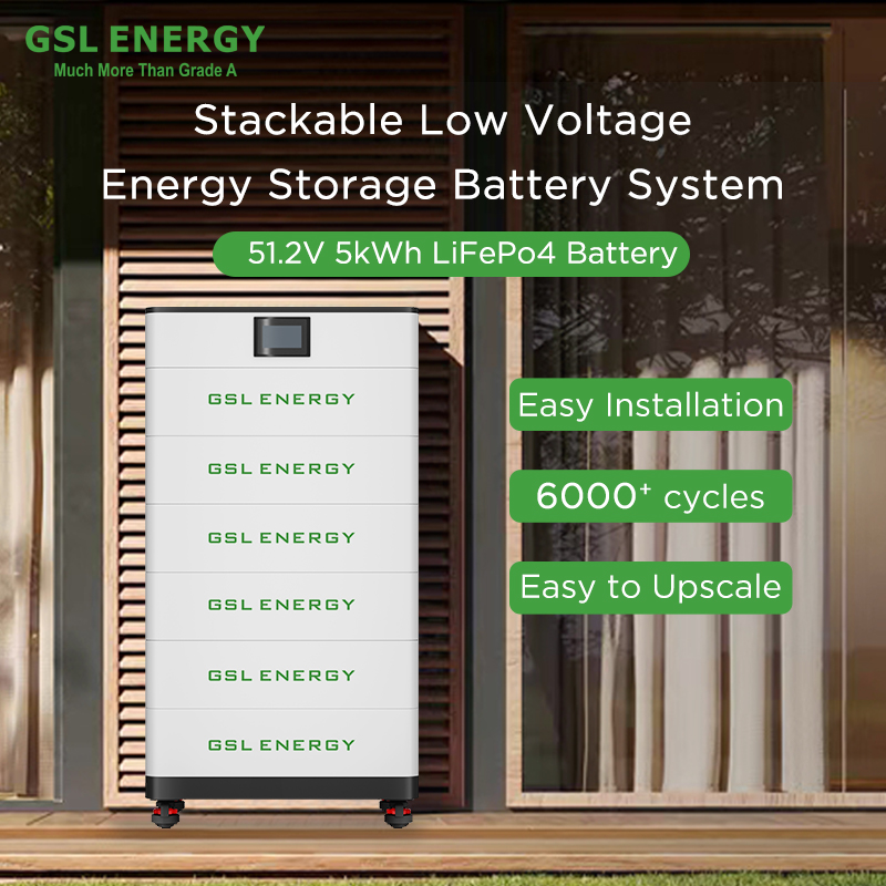 51.2V 100Ah 5kWh LiFePo4 Stackable Low Voltage Energy Storage Battery