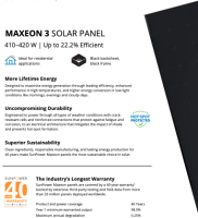 Maxeon 3 DC Black, 410-420 W (40-Year Warranty)