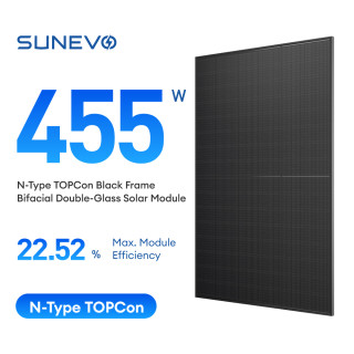 EVO 6R 435-455W N Type TOPCon Ultra Black Bifacial Double-glass Solar Module