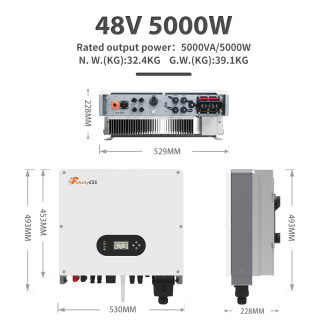 Single Phase Low Voltage Hybrid Inverter T-REX-4K6LP1G01