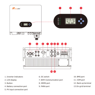 Single Phase Low Voltage Hybrid Inverter T-REX-4K6LP1G01