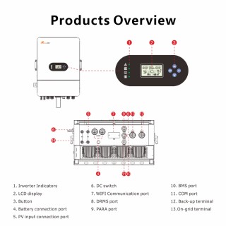 Three Phase Low Voltage Hybird inverter T-REX-10KLP3G01