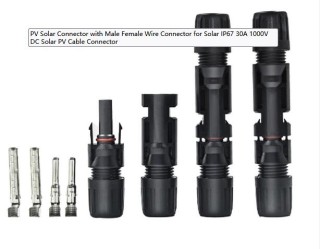 PV Solar Connector with Male Female Wire Connector for Solar IP67 30A 1000V DC Solar PV Ca