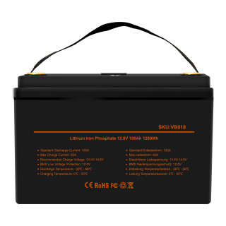 12.8V 100Ah LiFePO4 Lithium Battery With LCD  Display