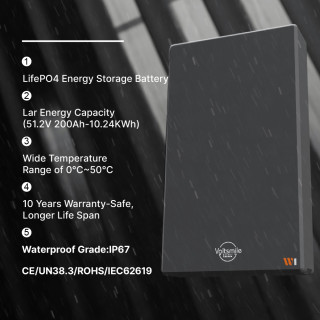 W Series LFP Low Voltage Wall-mounted Battery 10.24kwh